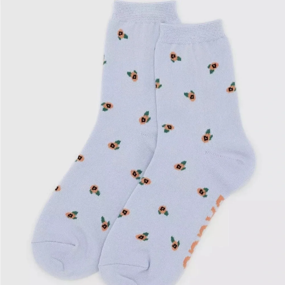 BAGGU Blue Rosette Socks New